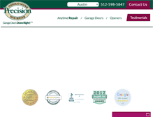 Tablet Screenshot of precisiondooraustin.com